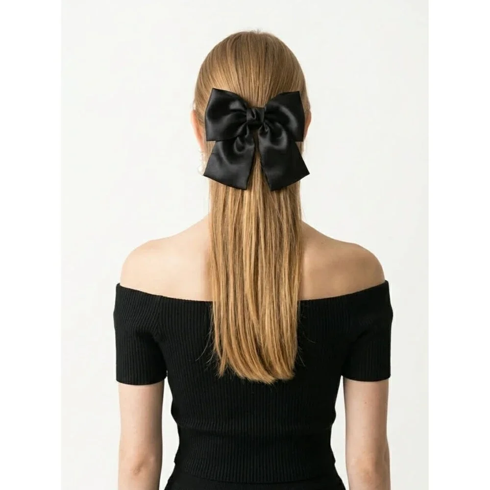 New Coquette black hair bow for women and girls